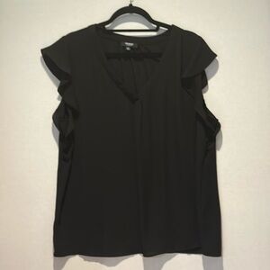 Premise Studio - women’s v-neck ruffle sleeve blouse. Yellow. Size XL